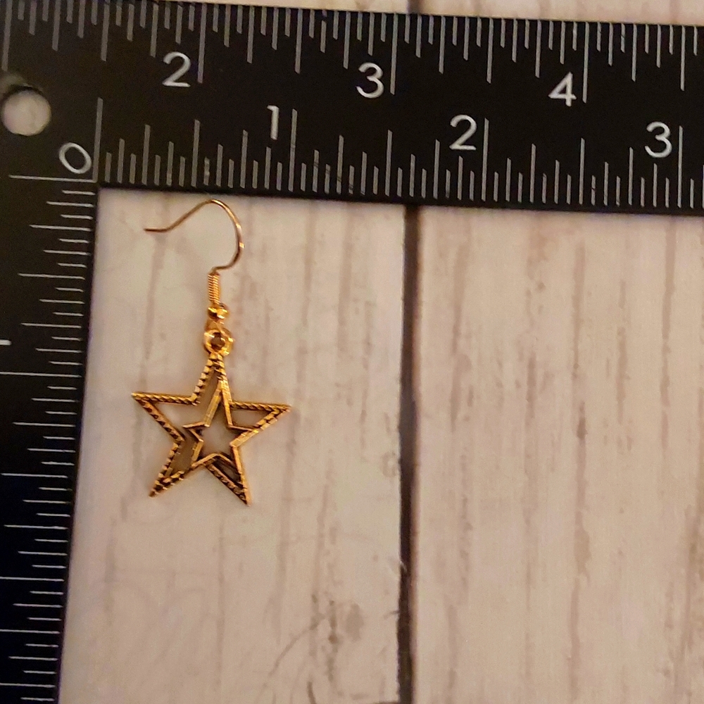 ⚫️925 Sterling HOT SELLER Star  925 Sterling Hook Gold - Picture 5 of 5